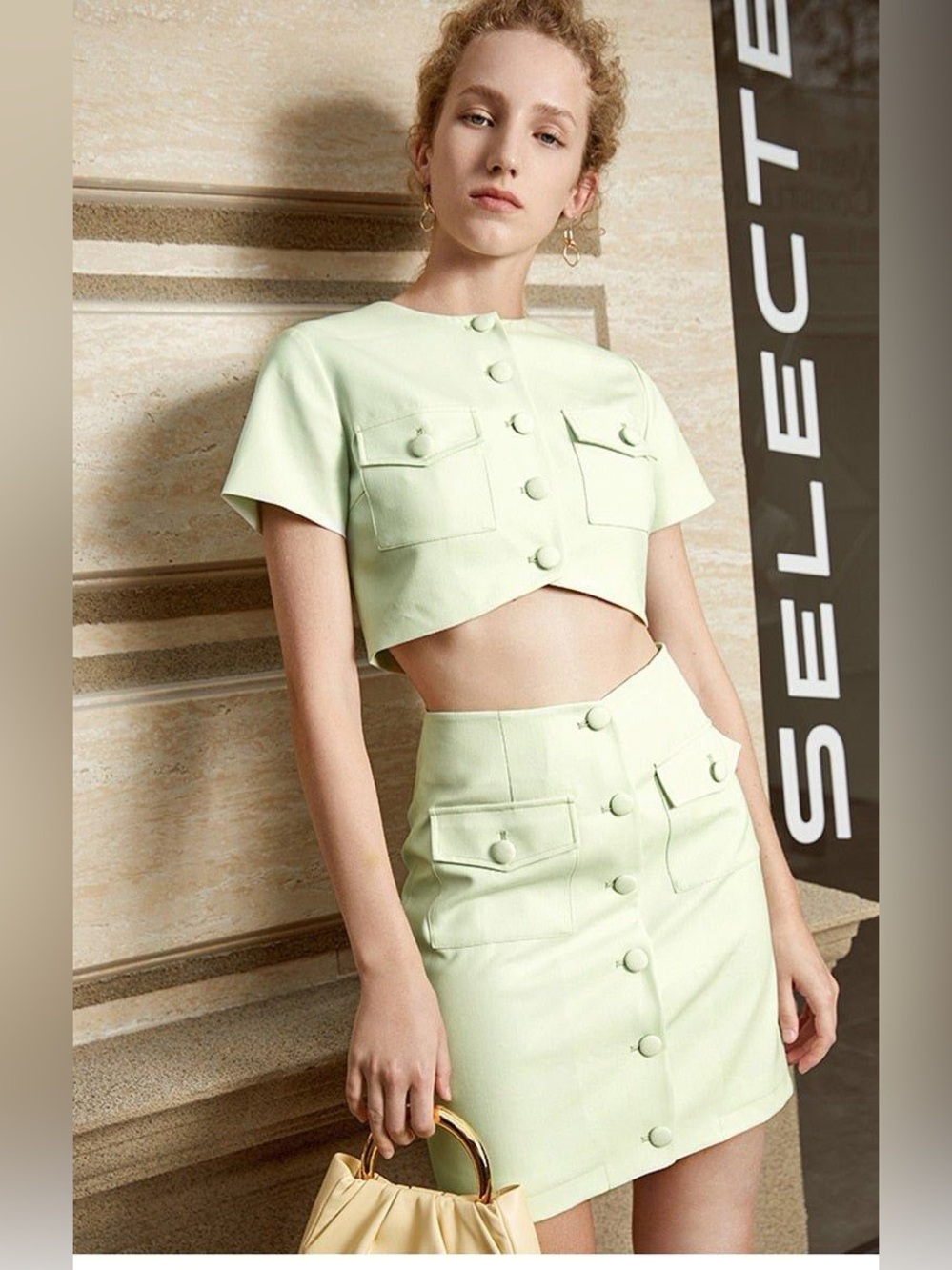 Song of Style Pistachio Skirt Set